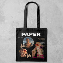 Load image into Gallery viewer, Bad Bunny Black Tote Bag
